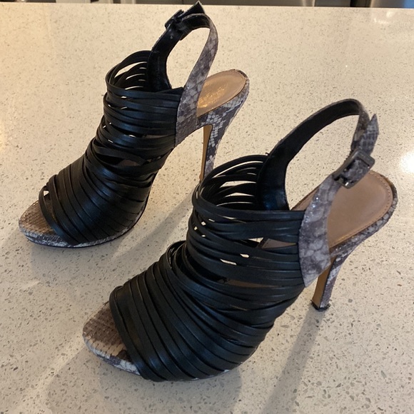 Vince Camuto strappy snakeskin heels - Picture 6 of 16